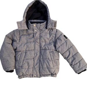 Nautica Gray Hooded Puffer Winter Coat Size 4 Warm Snow Ski